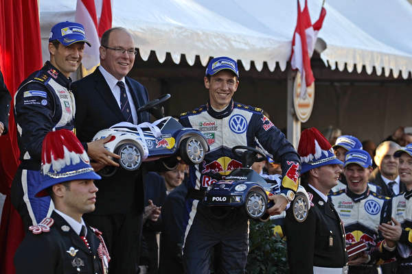 Prins Albert van Monaco en Volkswagen Sebastian Ogier